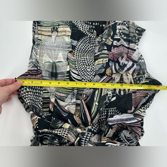 Bitte Kai Rand Printed Dress Tie Waist Button Down With Pockets Size Medium - Picture 9 of 10